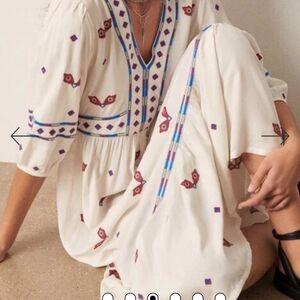 BA&SH Embroidered Midi Dress small